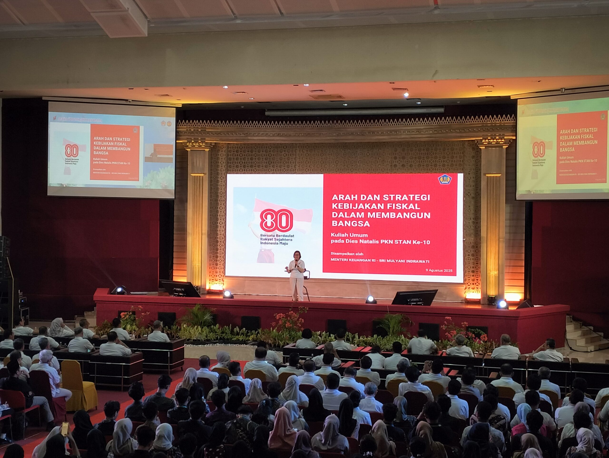 Kuliah Umum Menteri Keuangan Sri Mulyani Indrawati dalam Acara Dies Natalis Ke-10 PKN STAN (wam/ deal channel)