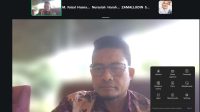 Tampilan layar laptop peserta yang mengikuti pelatihan paralegal daring melalui platform Zoom Meeting
