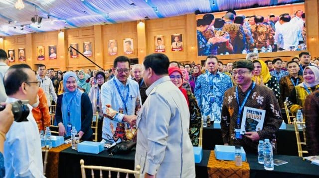 Presiden Prabowo Subianto menyampaikan pidato tentang pentingnya inovasi anak bangsa pada Konvensi Sains, Teknologi, dan Industri Indonesia 2026