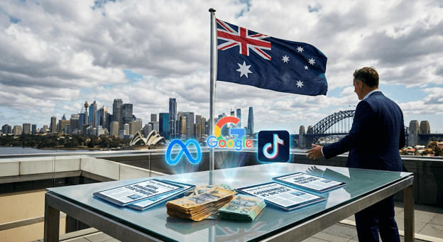 Ilustrasi regulasi di mana pemerintah Australia ketok aturan paksa Meta, Google, dkk bayar perusahaan media untuk mendukung jurnalisme lokal.