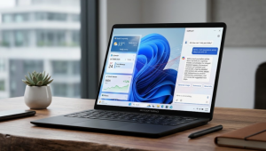 Tampilan antarmuka Windows 11 akhirnya jadi sistem operasi sebagaimana mestinya dengan integrasi AI dan optimasi performa terbaik tahun 2026.